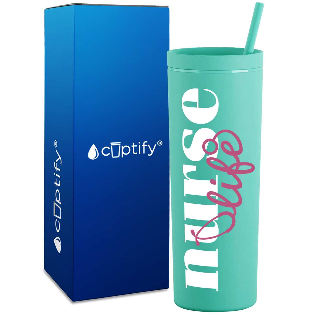 Nurse Life on 18oz Acrylic Skinny Tumbler
