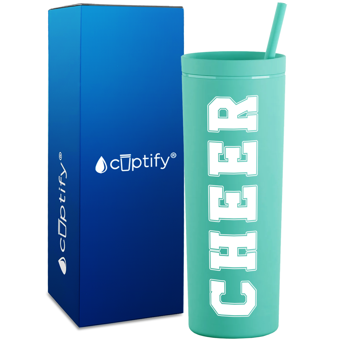 Cheer on 18oz Acrylic Skinny Tumbler