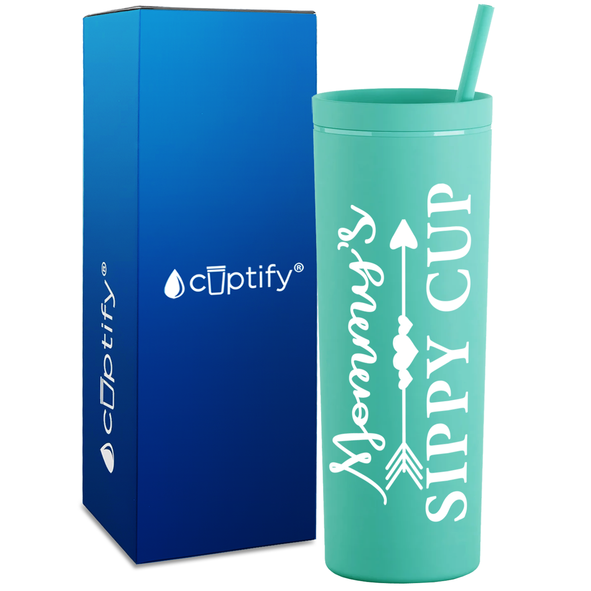 Mommy's Sippy Cup on 18oz Acrylic Skinny Tumbler