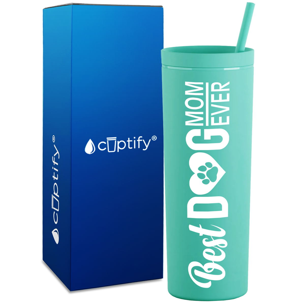 Best Dog Mom Ever on 18oz Acrylic Skinny Tumbler