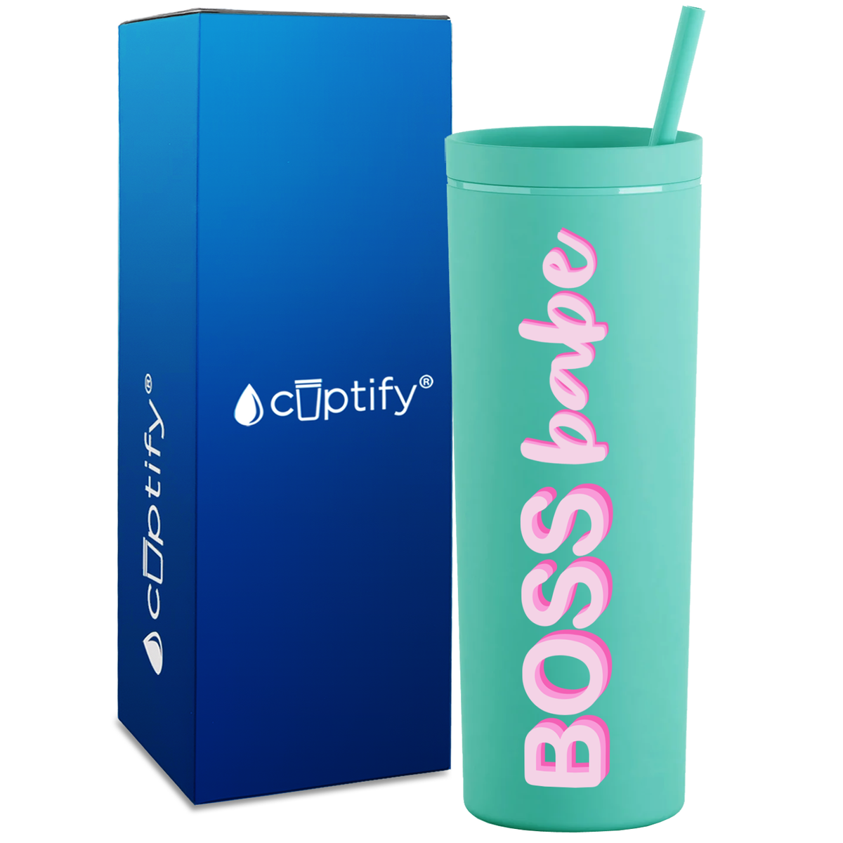 Boss Babe on 18oz Acrylic Skinny Tumbler