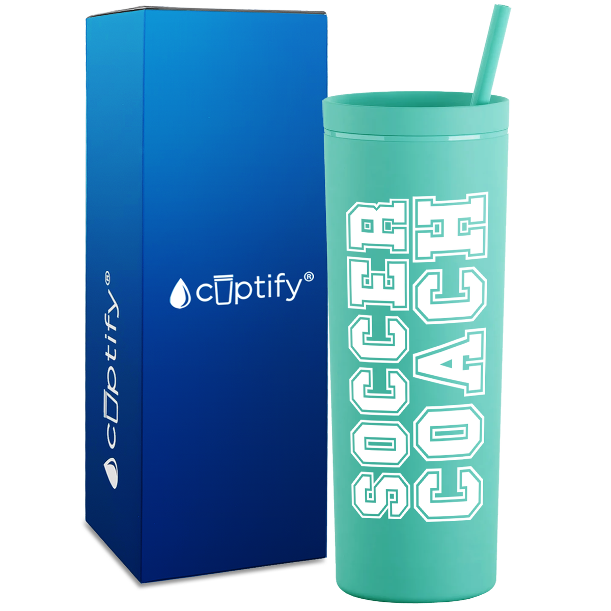 Soccer Coach on 18oz Acrylic Skinny Tumbler