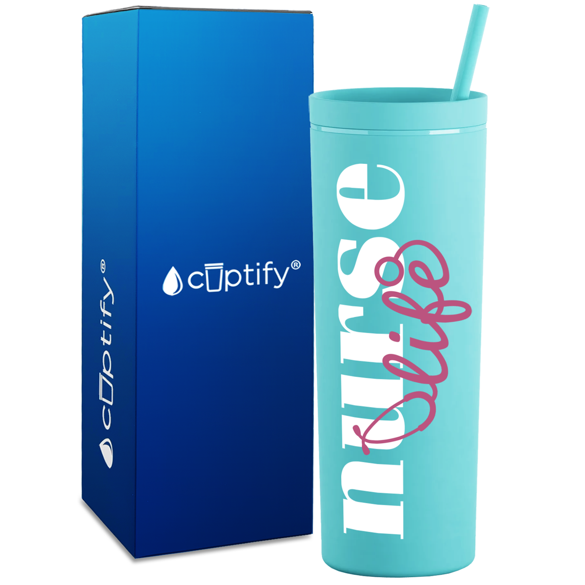 Nurse Life on 18oz Acrylic Skinny Tumbler