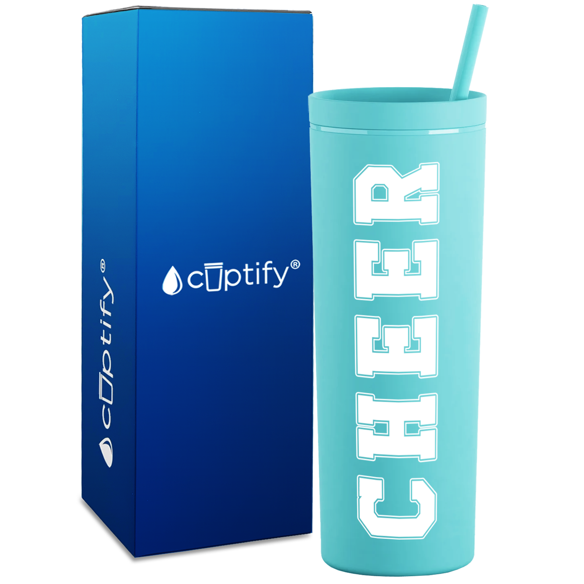 Cheer on 18oz Acrylic Skinny Tumbler
