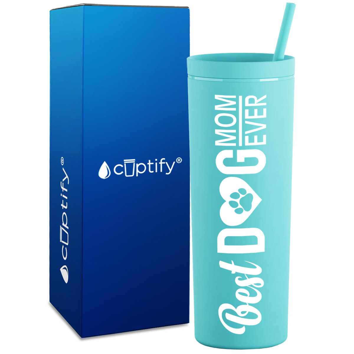 Best Dog Mom Ever on 18oz Acrylic Skinny Tumbler