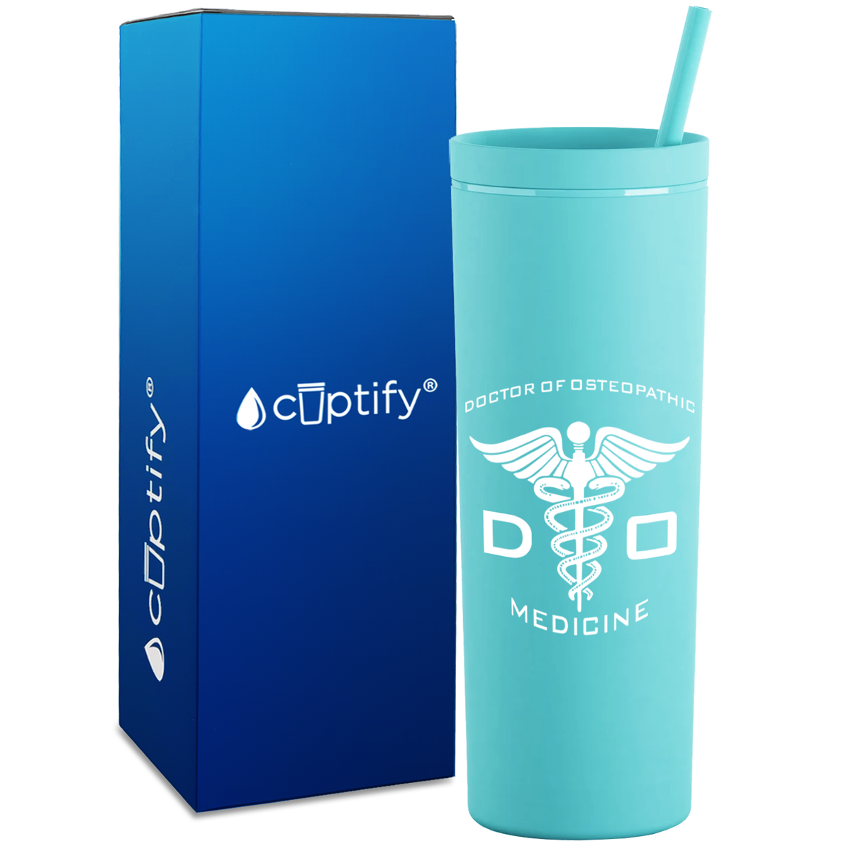 DO Doctor of Osteopathic on 18oz Acrylic Skinny Tumbler
