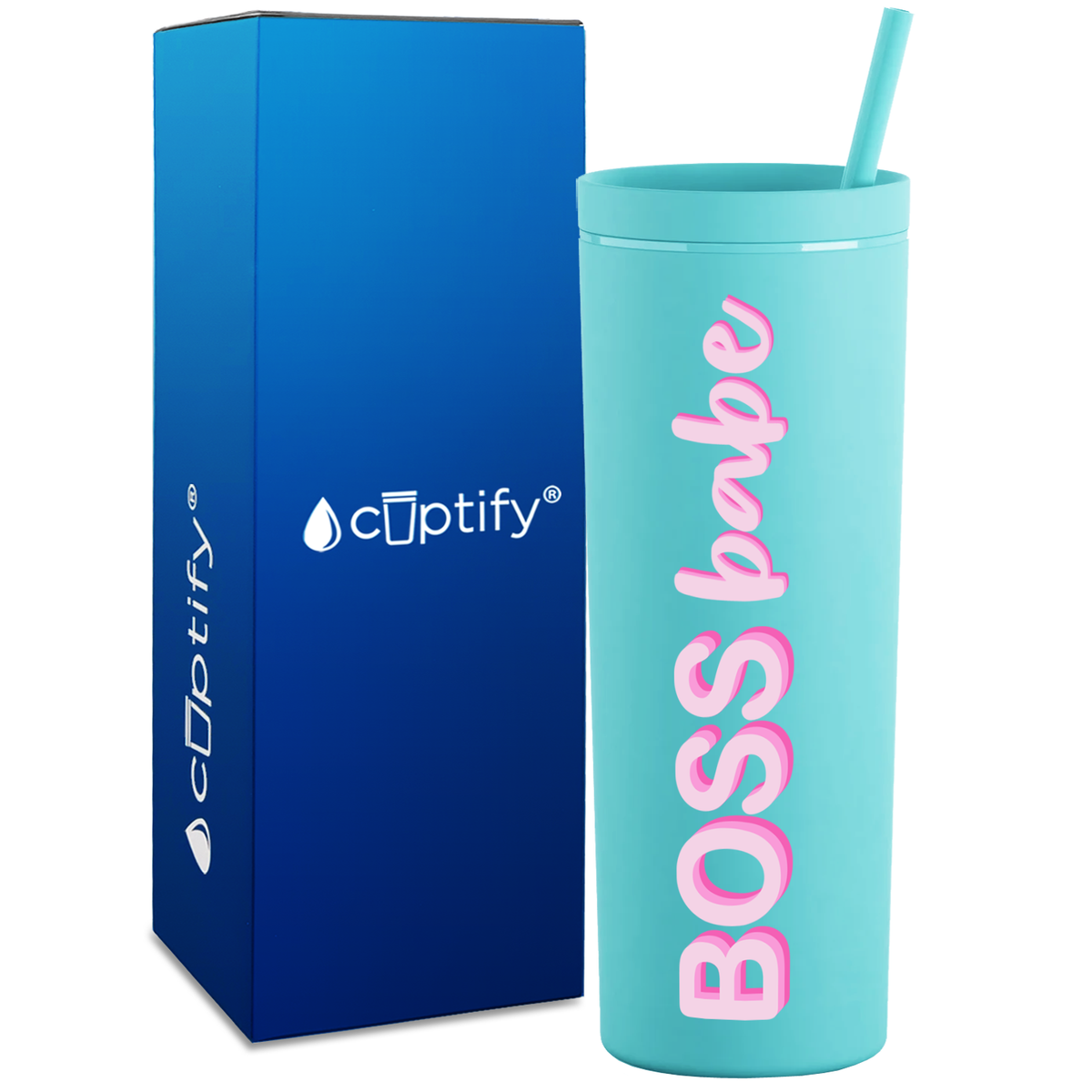 Boss Babe on 18oz Acrylic Skinny Tumbler