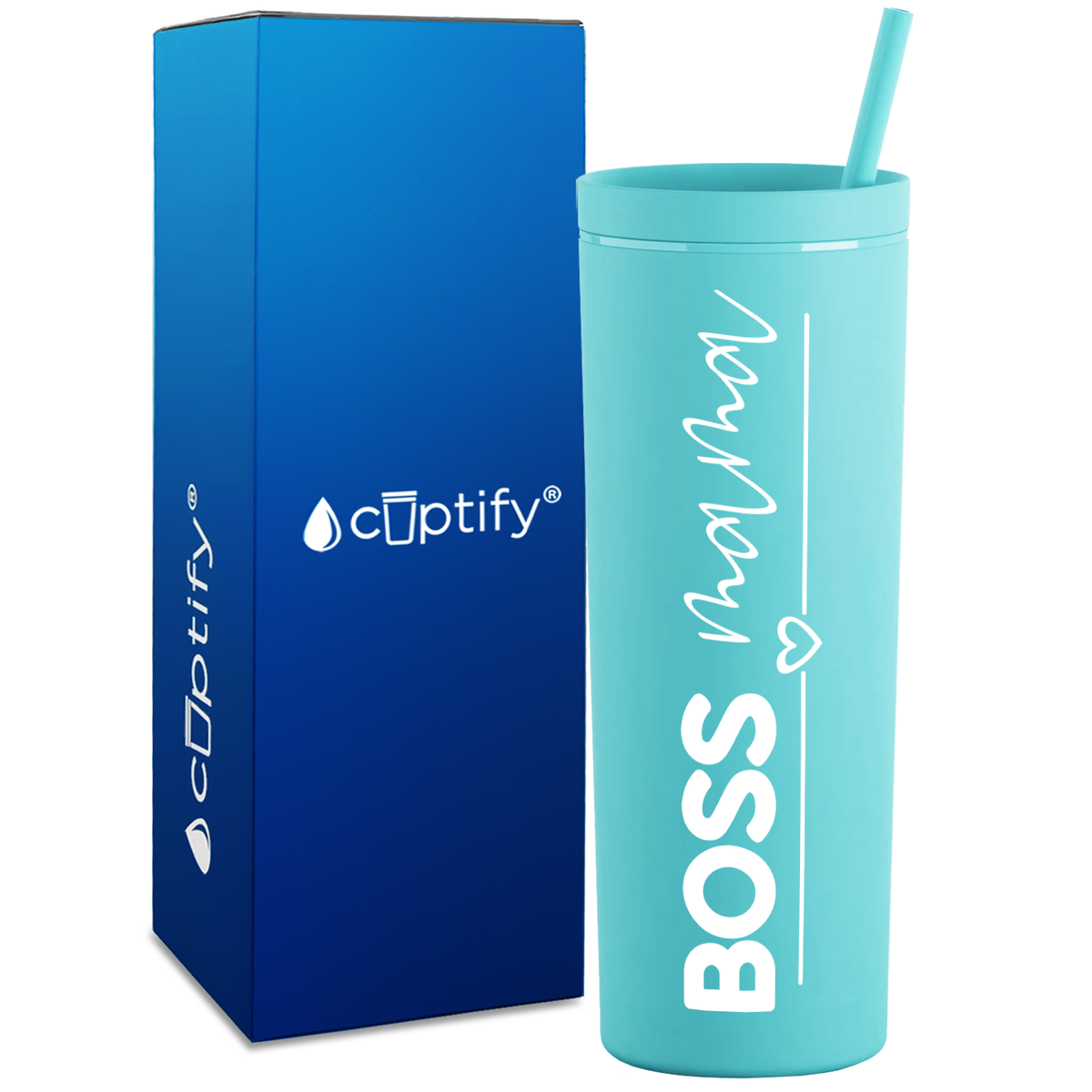 Boss Mama on 18oz Acrylic Skinny Tumbler