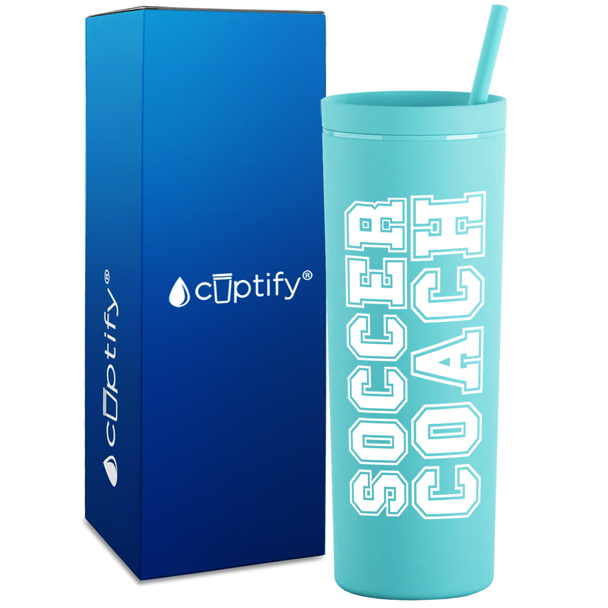 Soccer Coach on 18oz Acrylic Skinny Tumbler