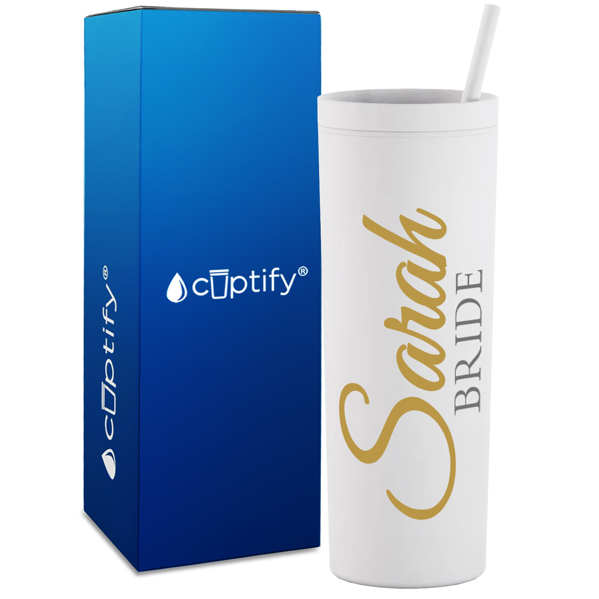 Personalized Fancy Bride on 18oz Acrylic Skinny Tumbler