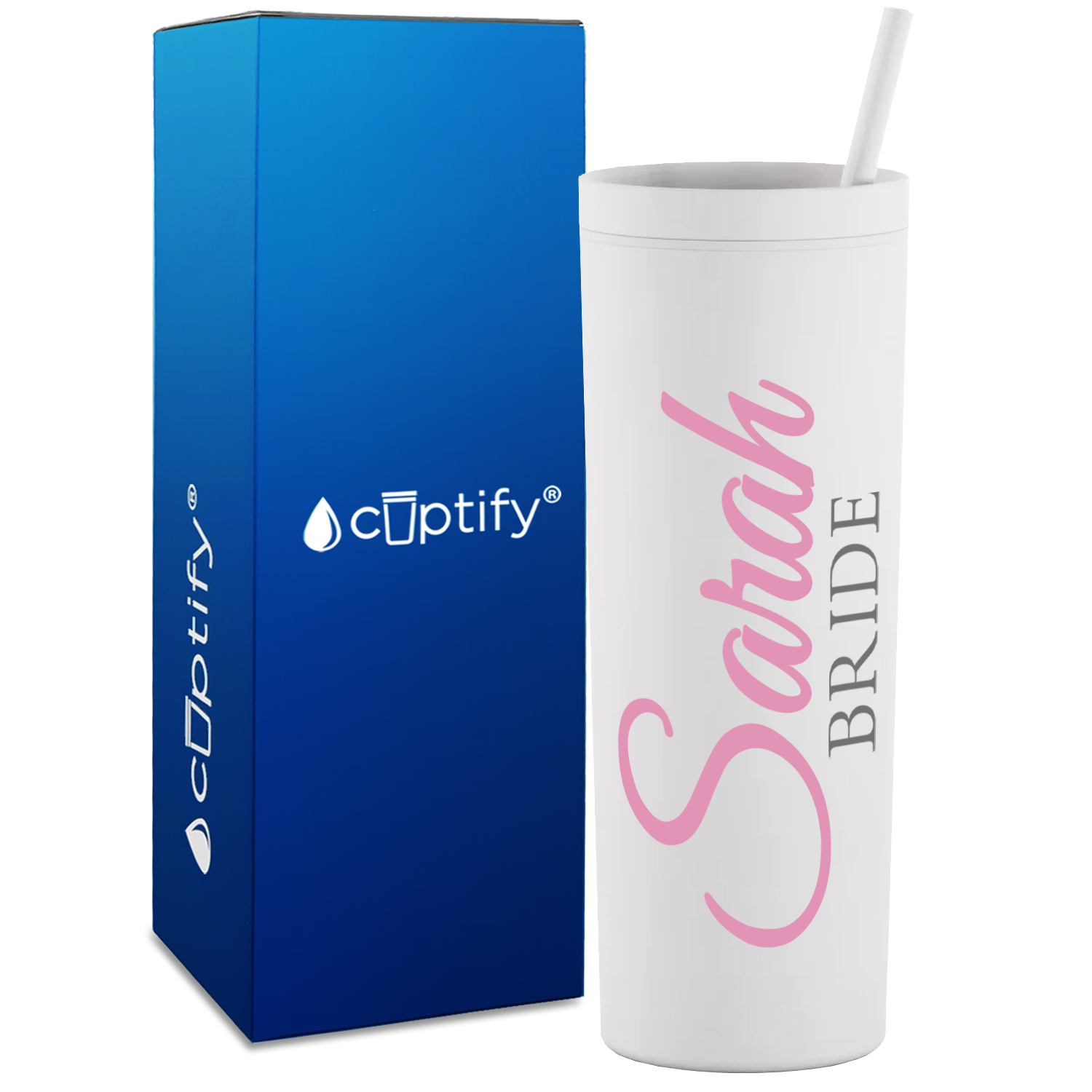 Personalized Fancy Bride on 18oz Acrylic Skinny Tumbler