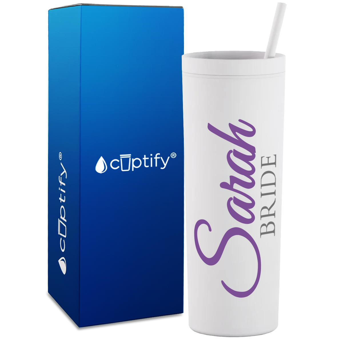 Personalized Fancy Bride on 18oz Acrylic Skinny Tumbler