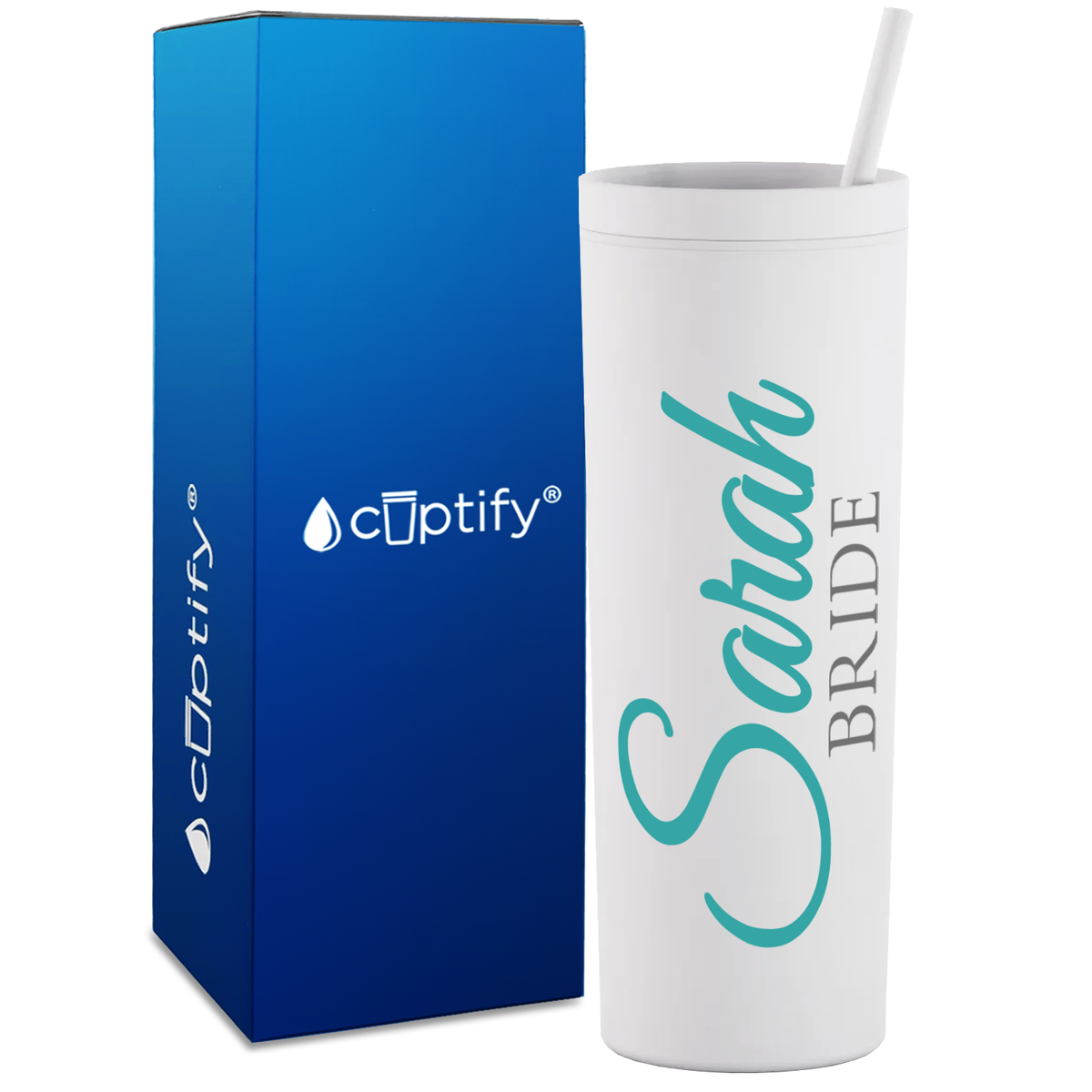 Personalized Fancy Bride on 18oz Acrylic Skinny Tumbler