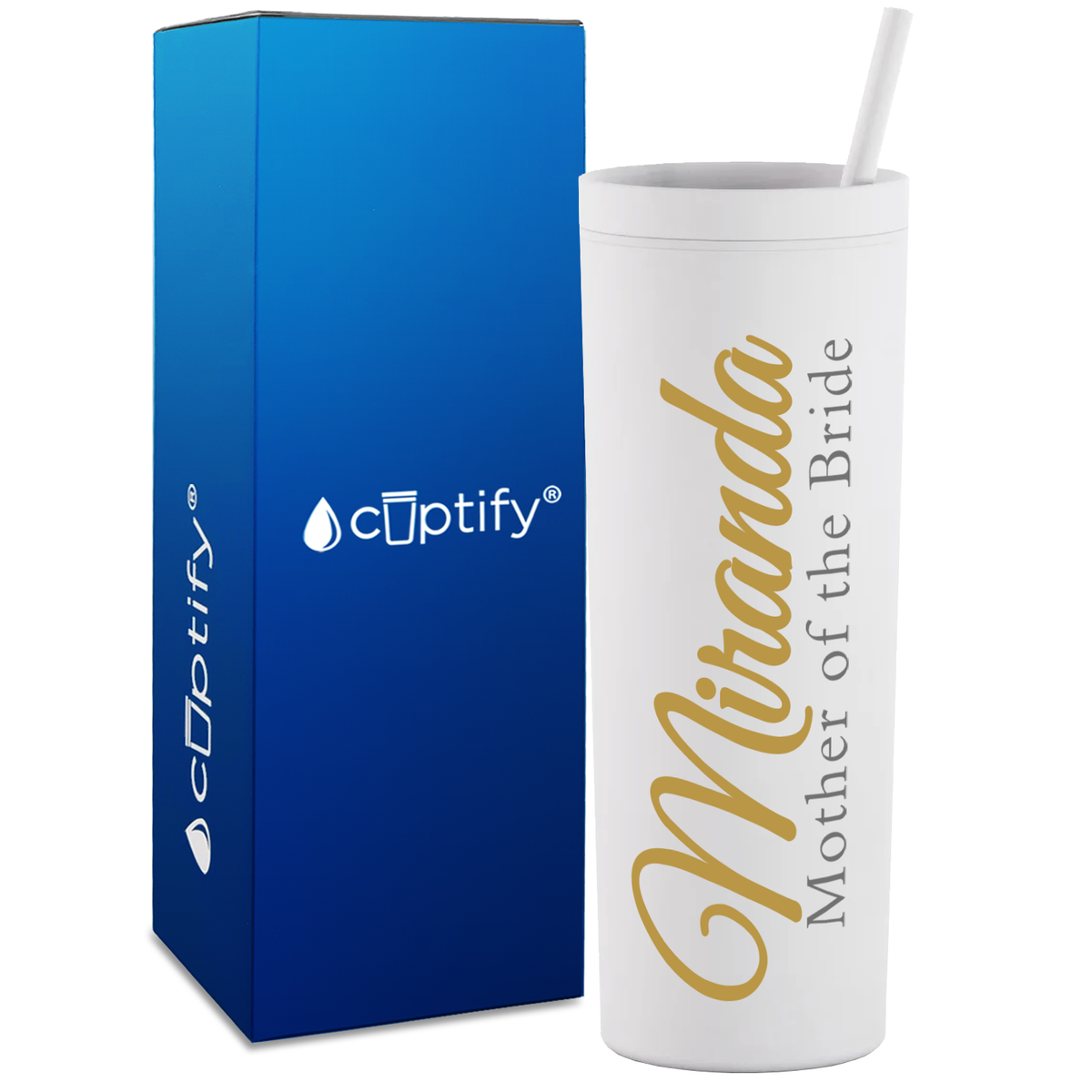 Personalized Mother of the Bride on 18oz Acrylic Skinny Tumbler