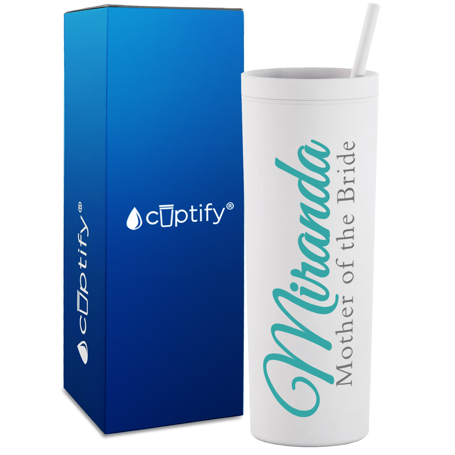 Personalized Mother of the Bride on 18oz Acrylic Skinny Tumbler