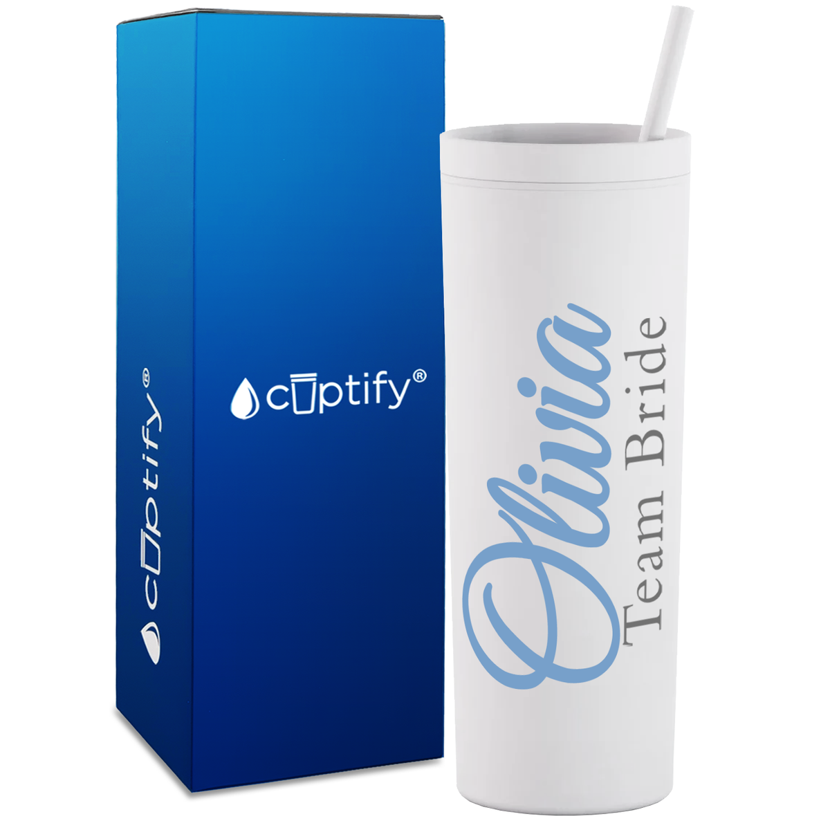 Personalized Fancy Team Bride on 18oz Acrylic Skinny Tumbler