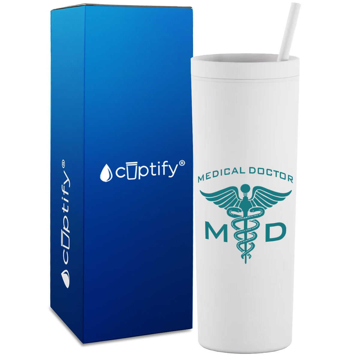 MD Medical Doctor on 18oz Acrylic Skinny Tumbler