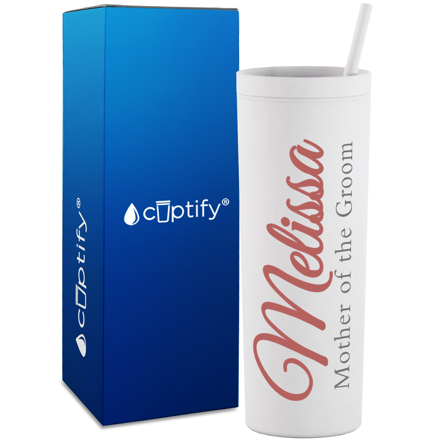Personalized Fancy Mother of the Groom on 18oz Acrylic Skinny Tumbler