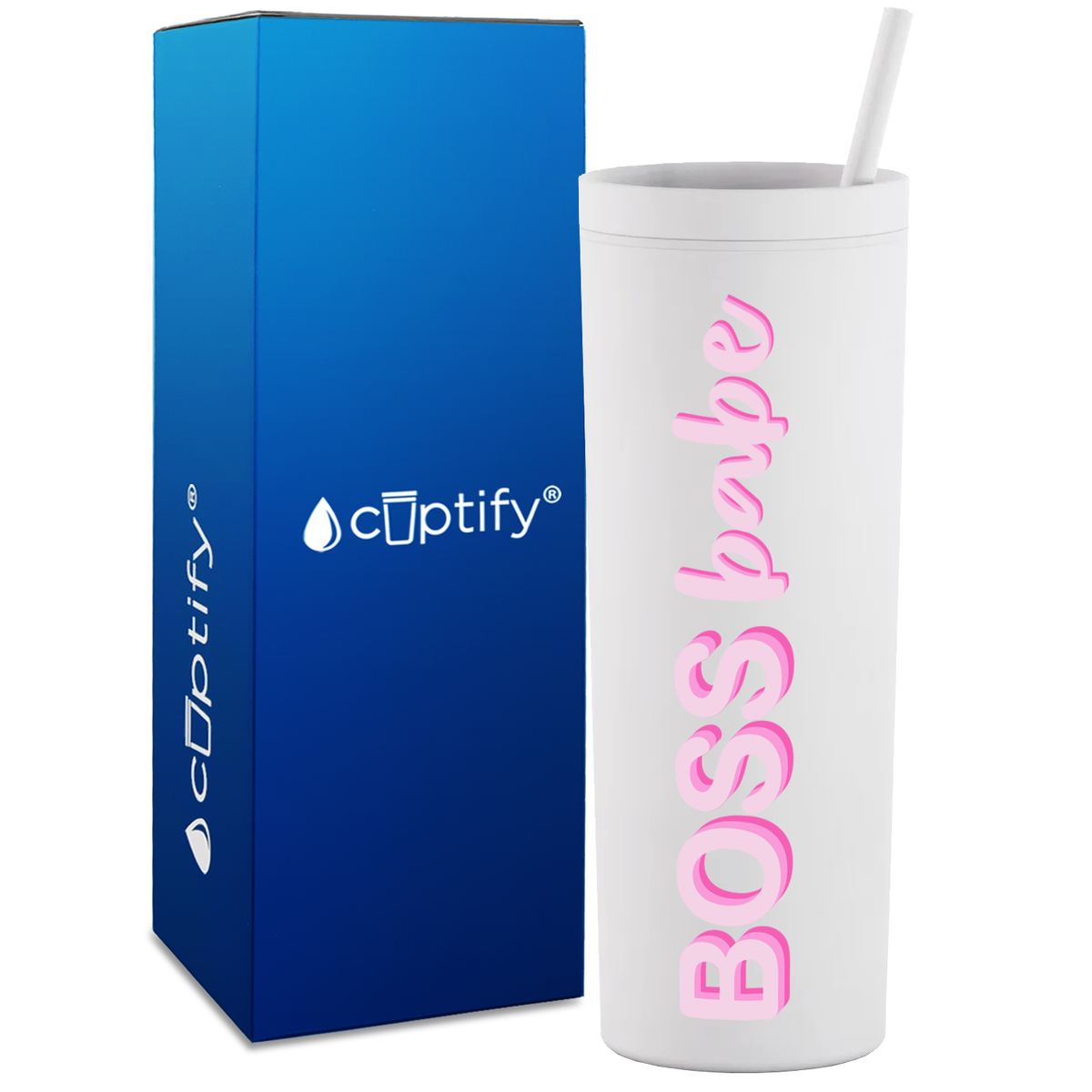 Boss Babe on 18oz Acrylic Skinny Tumbler