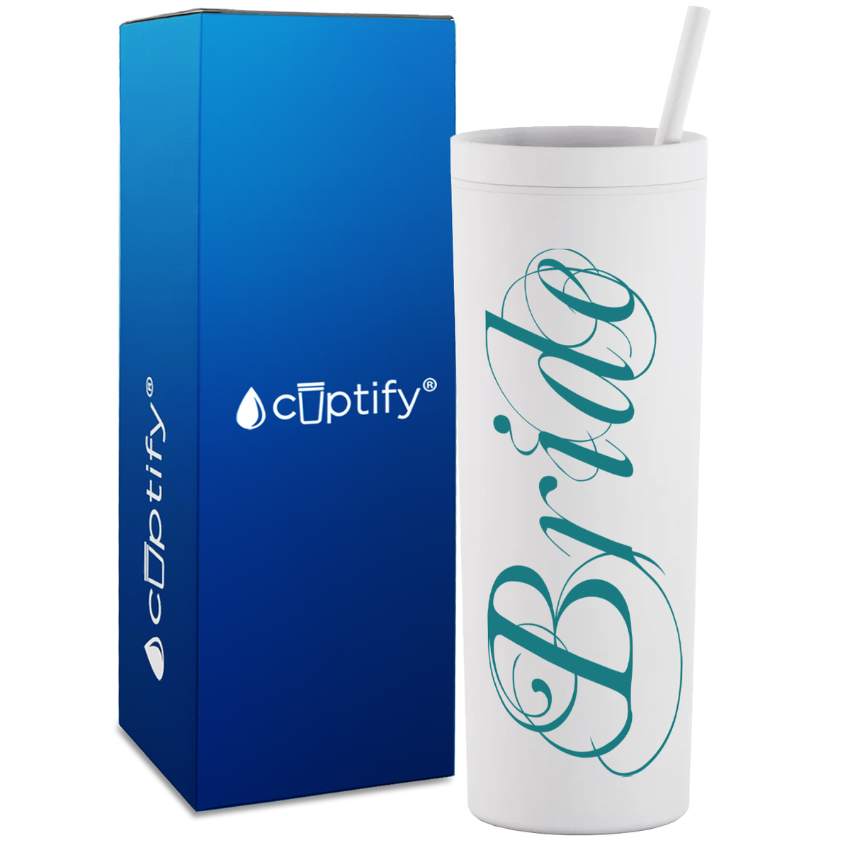 Elegant Bride on 18oz Acrylic Skinny Tumbler