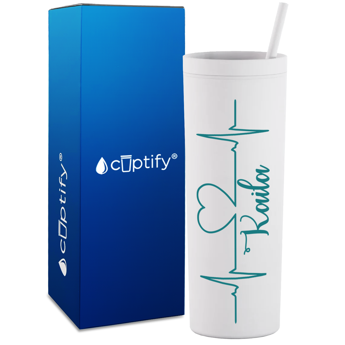 Personalized RN Nurse Life Pulse on 18oz Acrylic Skinny Tumbler