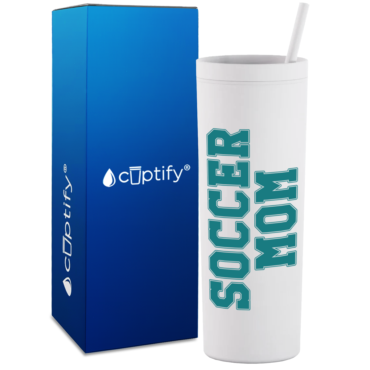 Soccer Mom on 18oz Acrylic Skinny Tumbler
