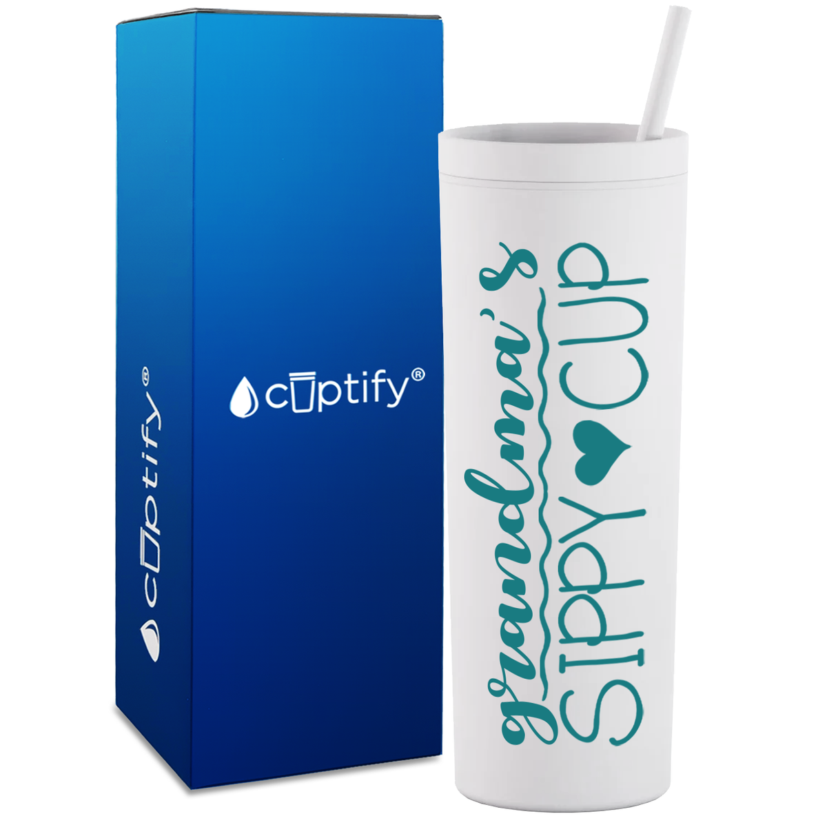 Grandma's Sippy Cup on 18oz Acrylic Skinny Tumbler