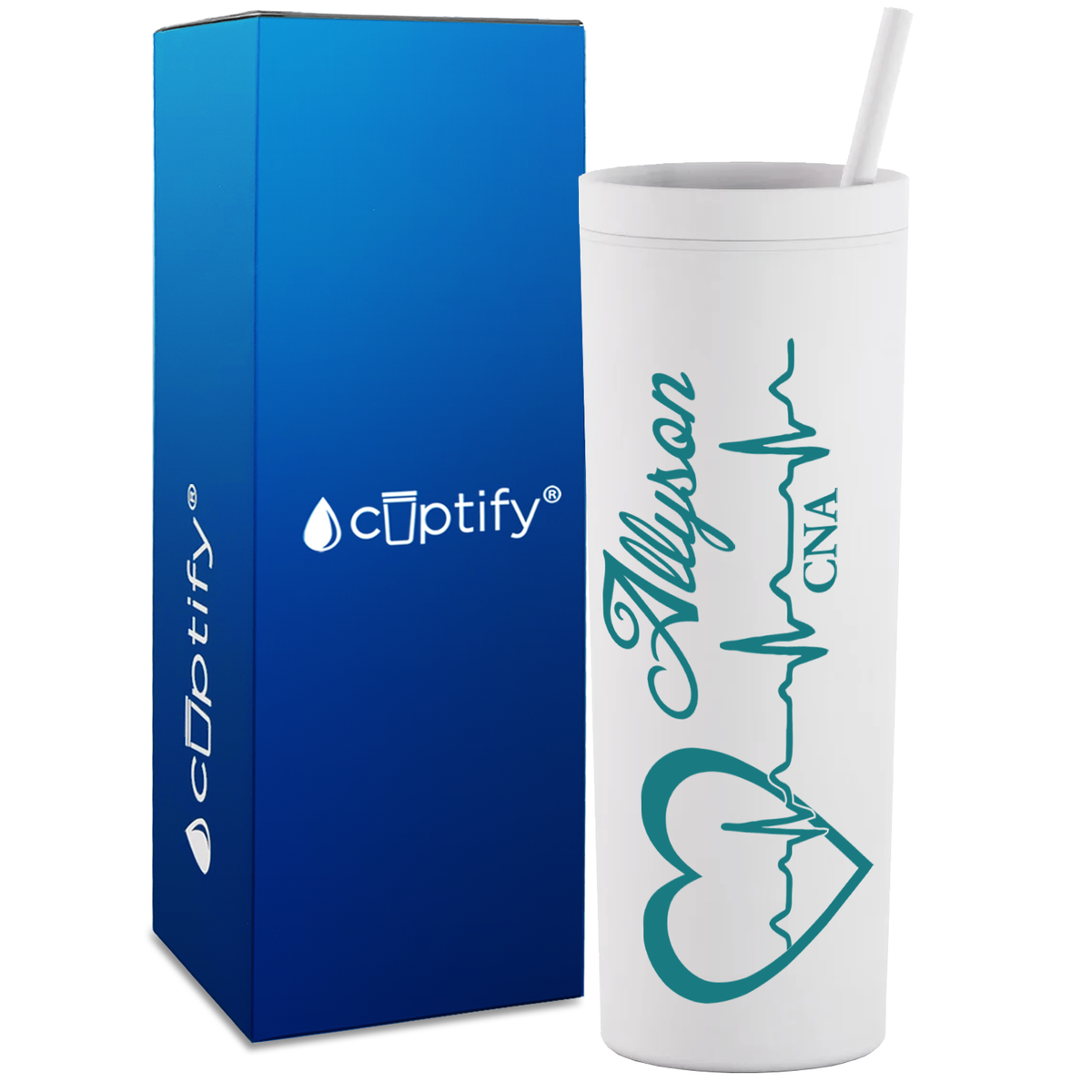 Personalized CNA Certified Nurse Assistant on 18oz Acrylic Skinny Tumbler