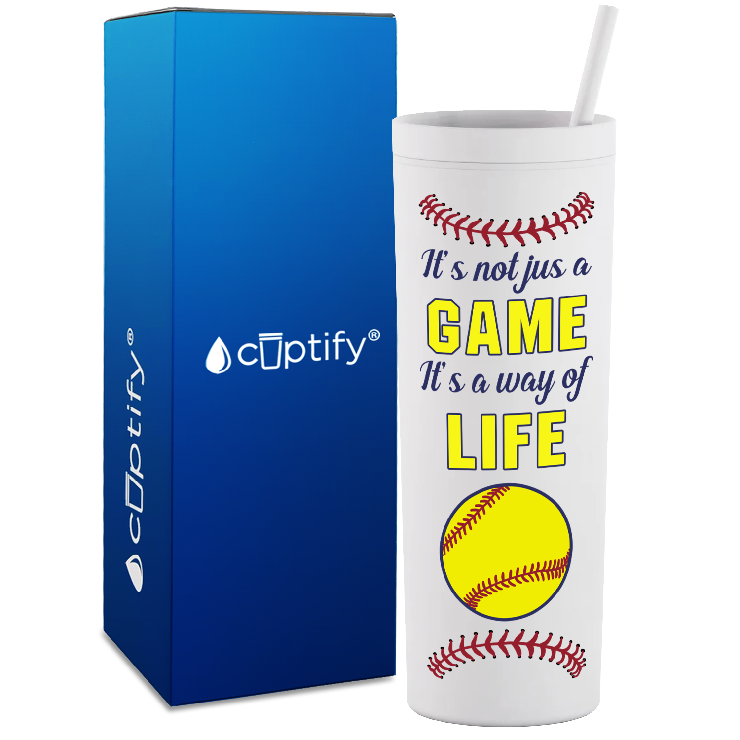 It's Not Just a Game It's a Way of Life on 18oz Acrylic Skinny Tumbler