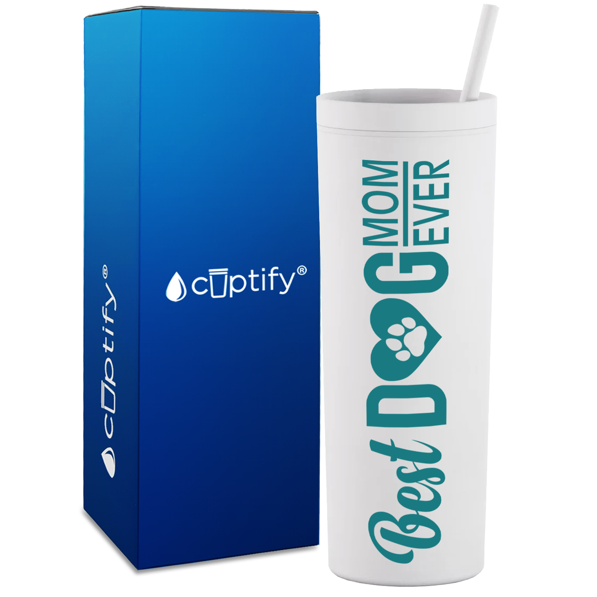 Best Dog Mom Ever on 18oz Acrylic Skinny Tumbler