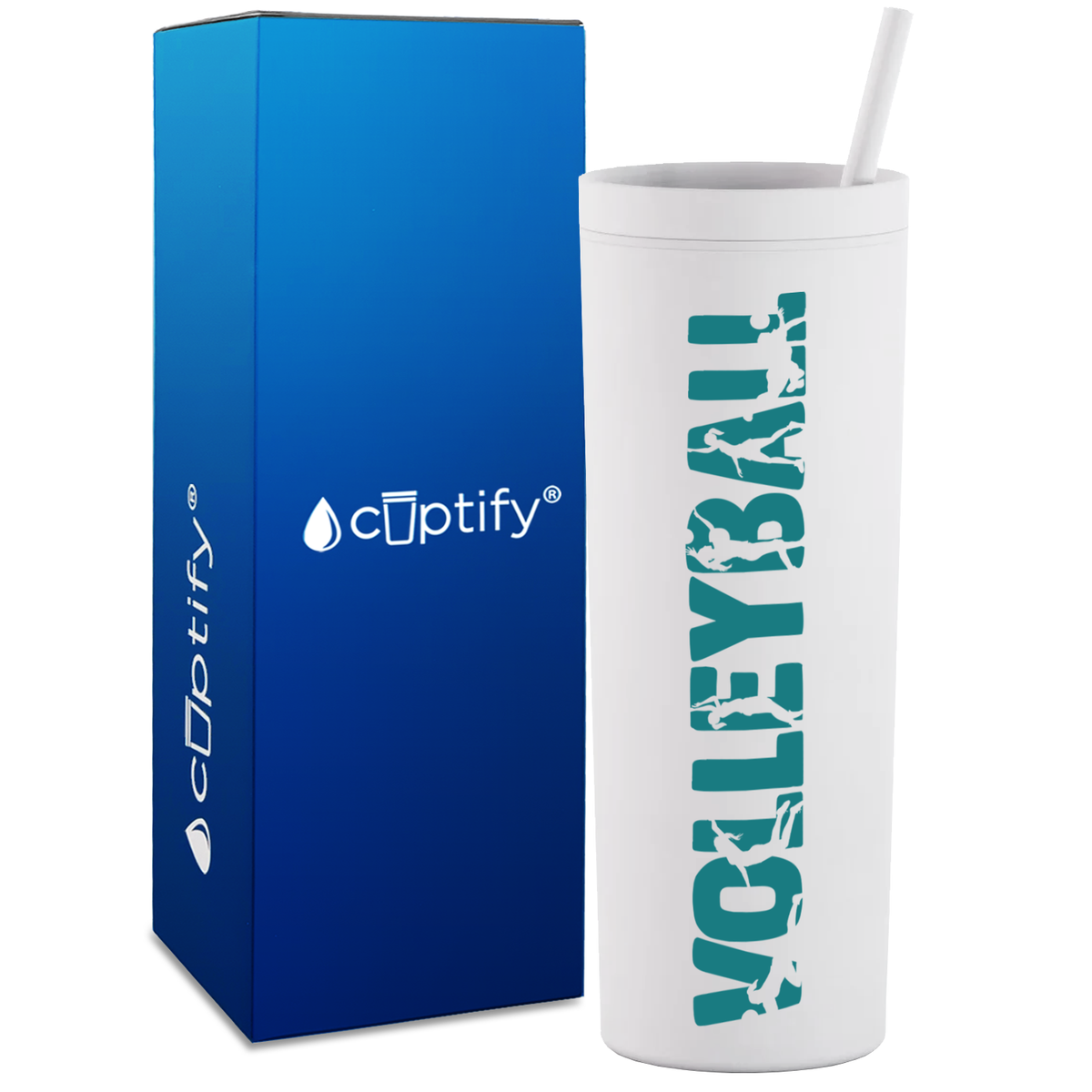 Volleyball Players on 18oz Acrylic Skinny Tumbler