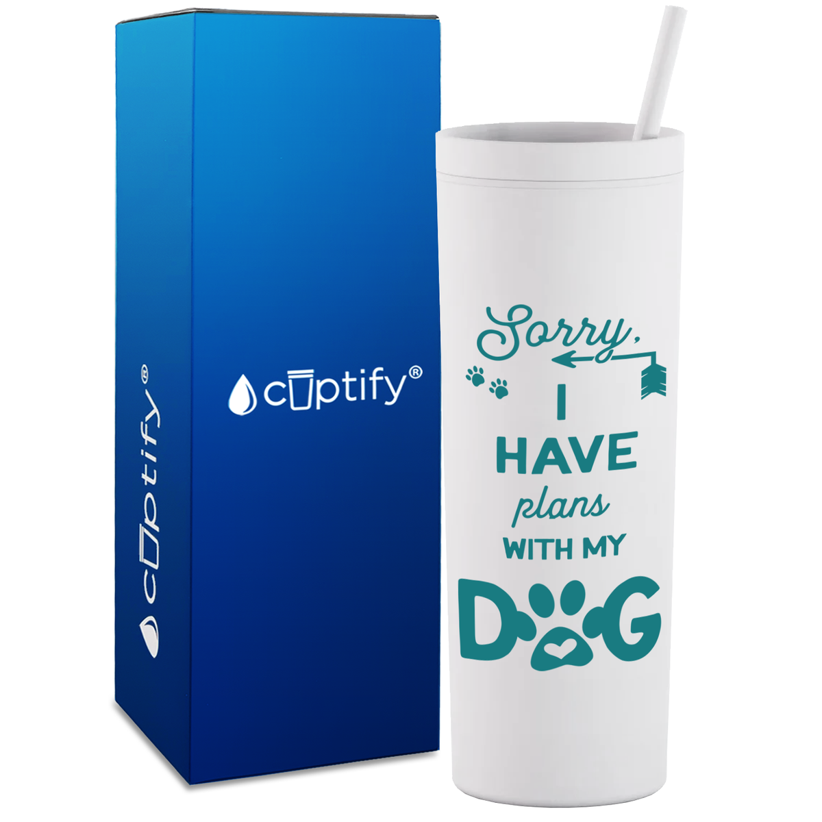 Sorry I have Plans with my Dog on 18oz Acrylic Skinny Tumbler