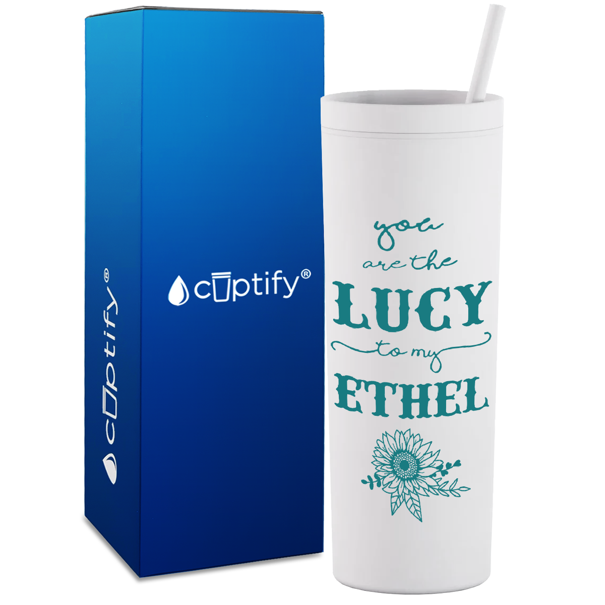 You are the Lucy to my Ethel on 18oz Acrylic Skinny Tumbler