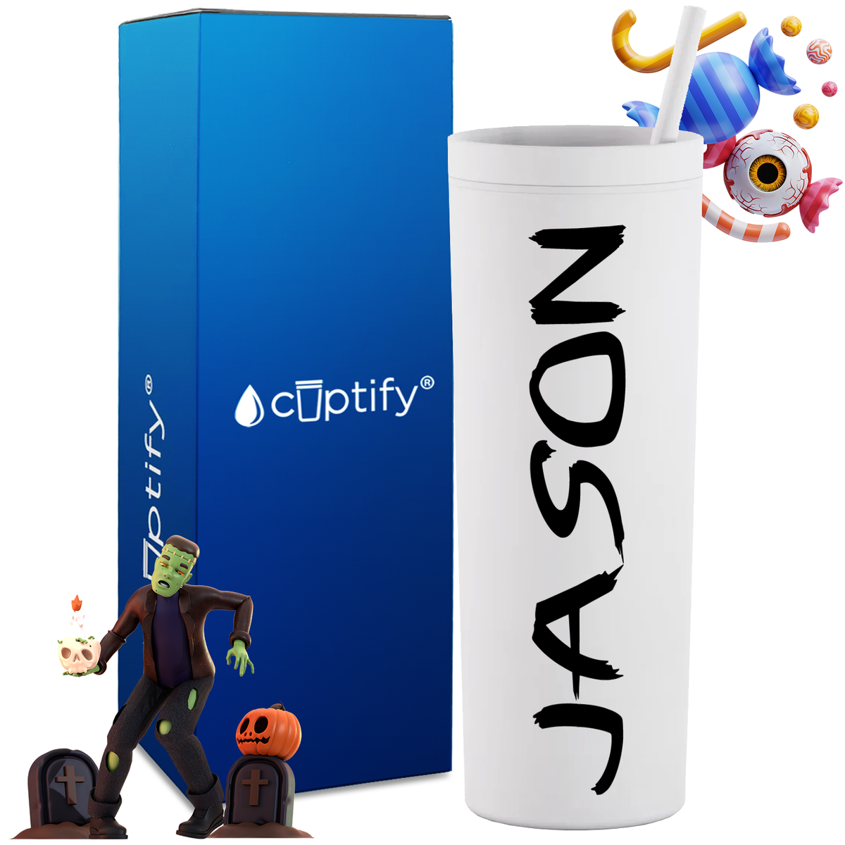 Personalized Scary Style on 18oz Acrylic Halloween Tumbler