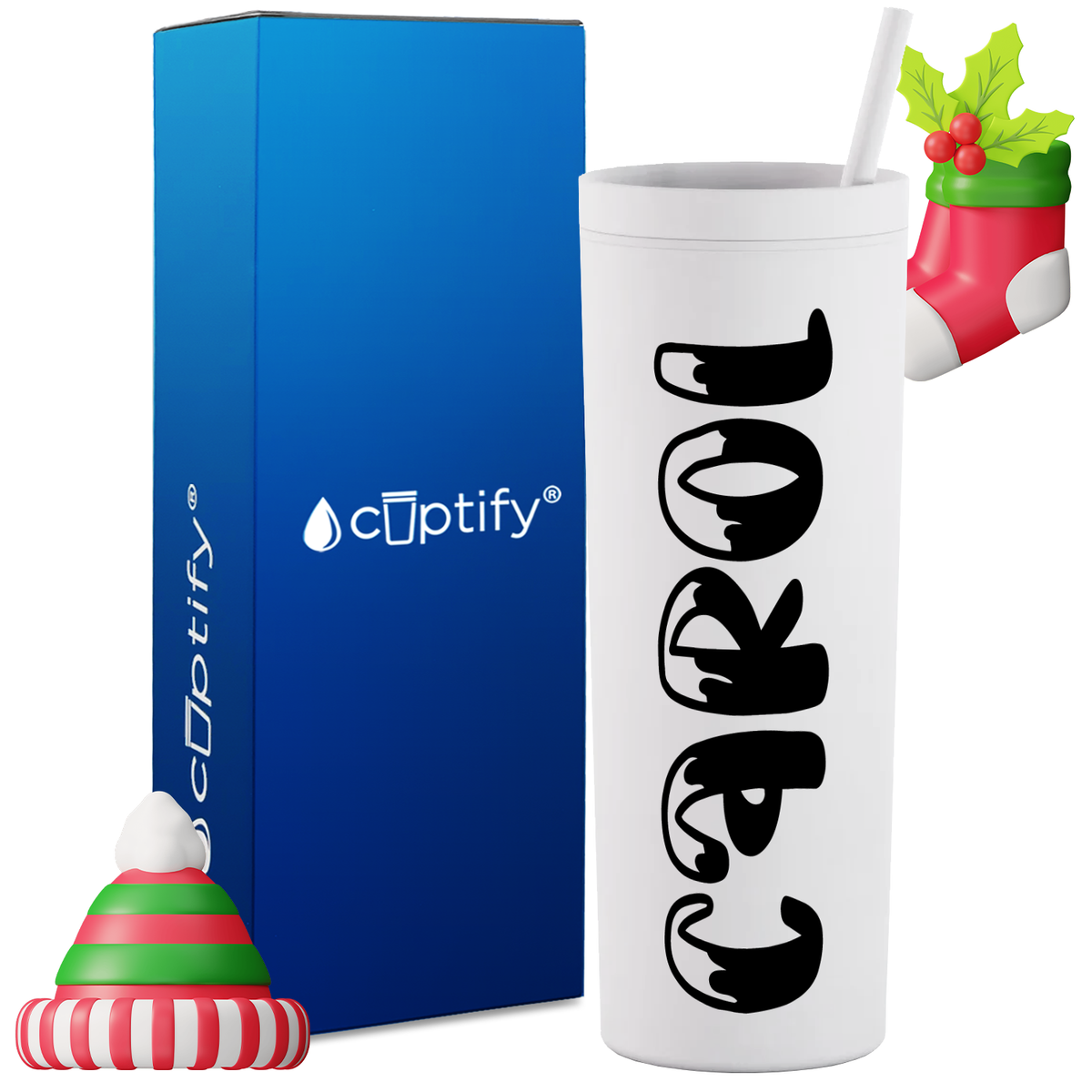Personalized Frosty Style on 18oz Acrylic Christmas Tumbler