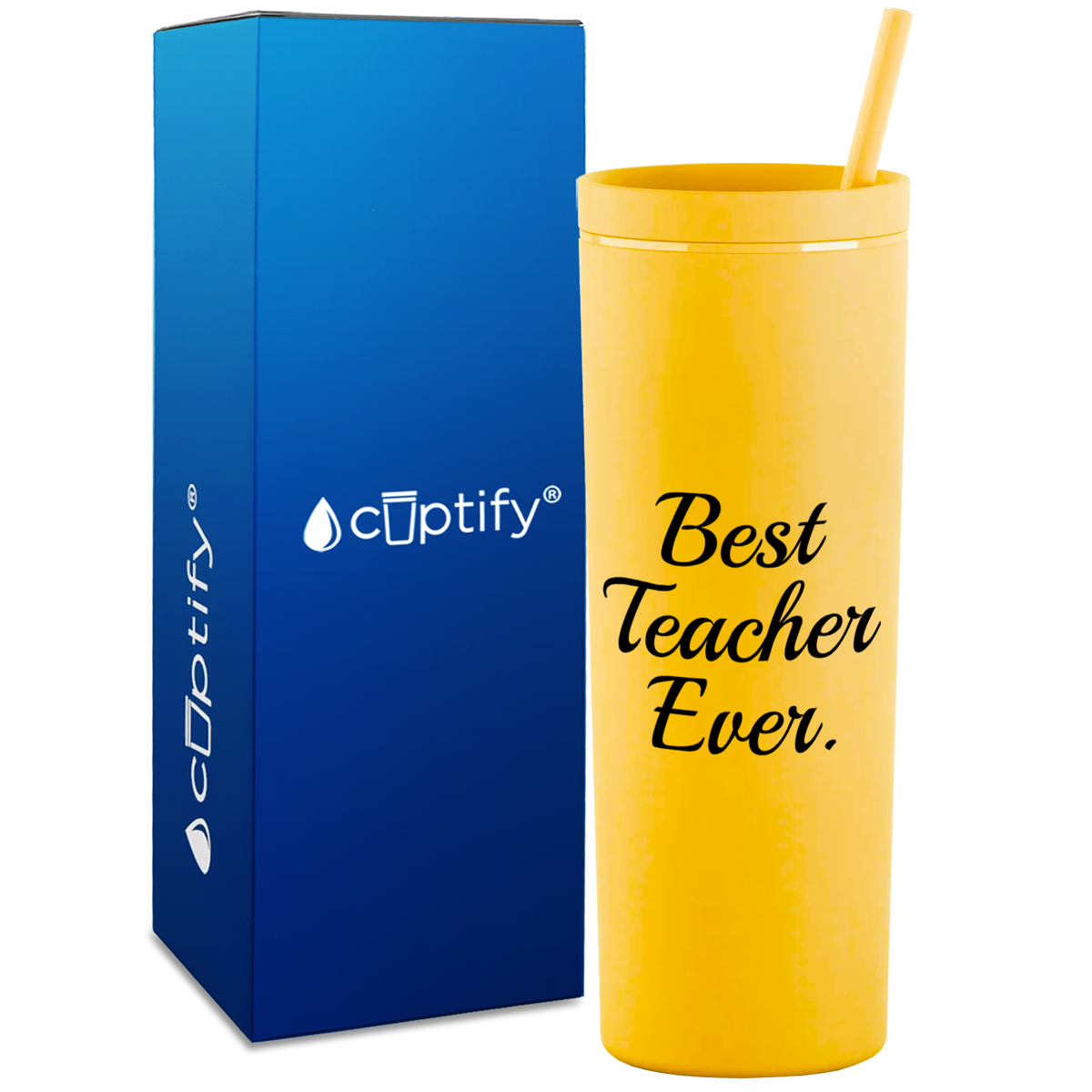 Best Teacher Ever on 18oz Acrylic Teacher Tumbler