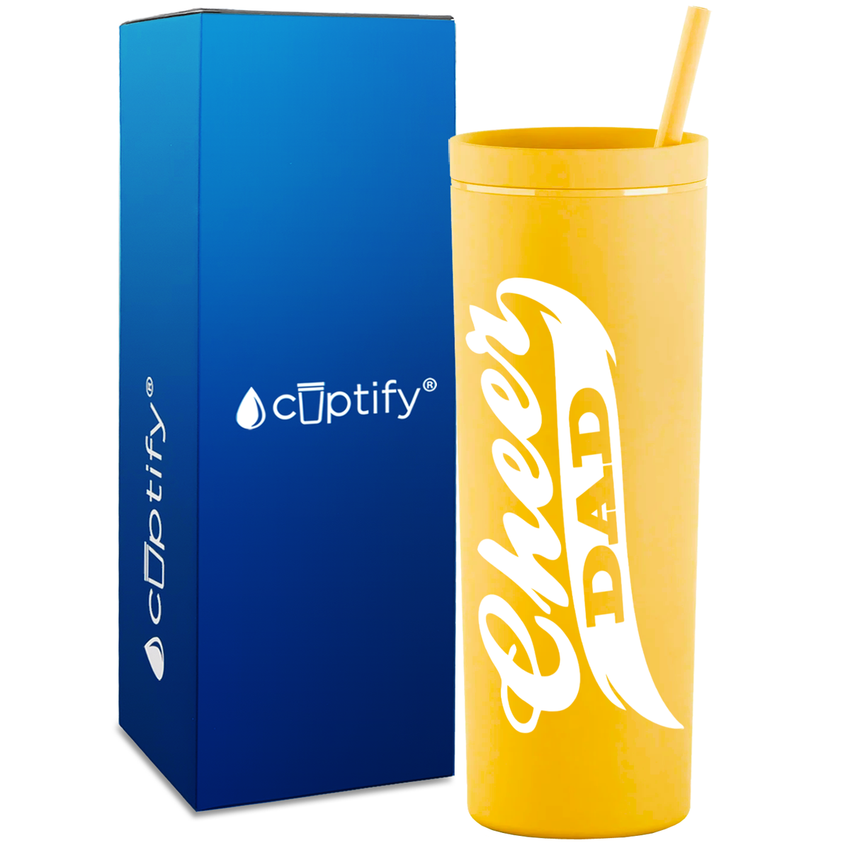 Cheer Dad on 18oz Acrylic Skinny Tumbler