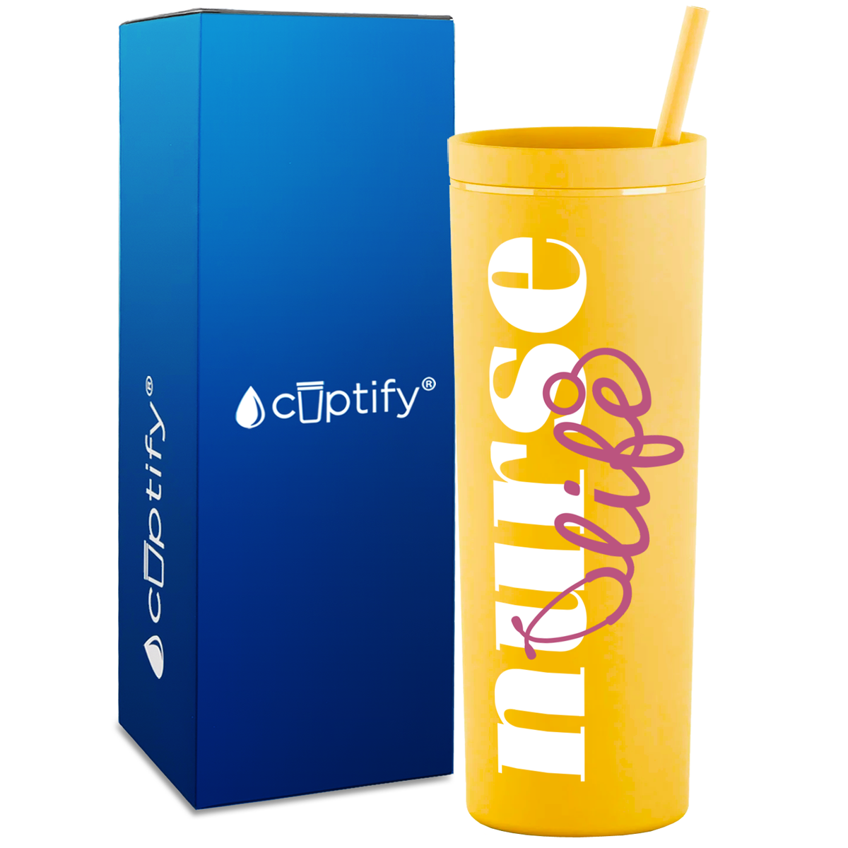 Nurse Life on 18oz Acrylic Skinny Tumbler