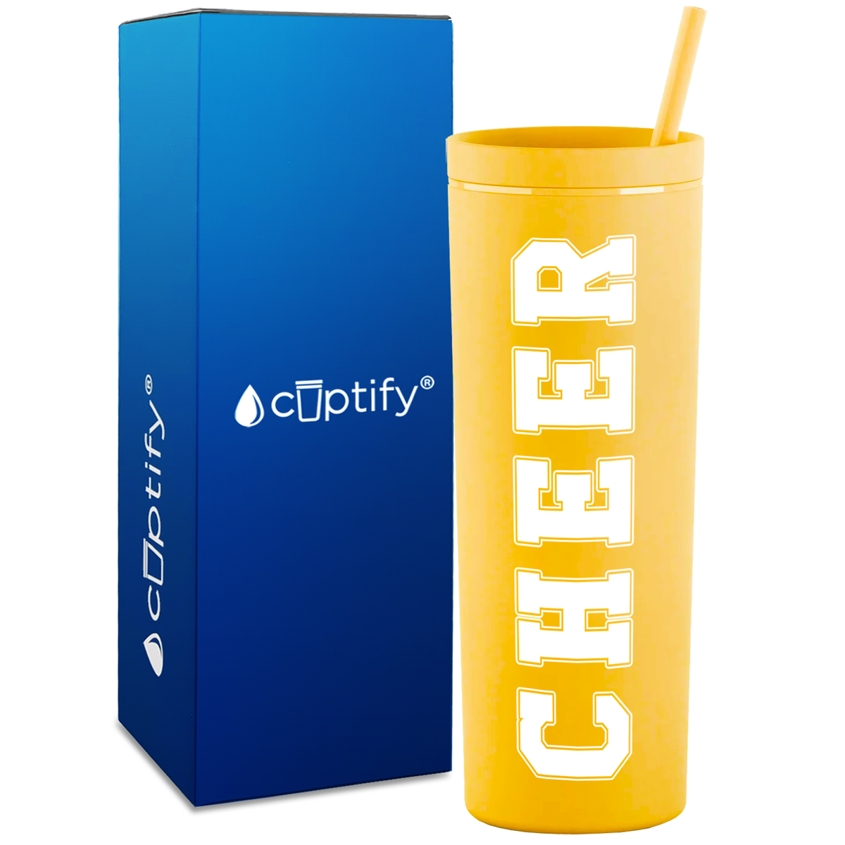 Cheer on 18oz Acrylic Skinny Tumbler