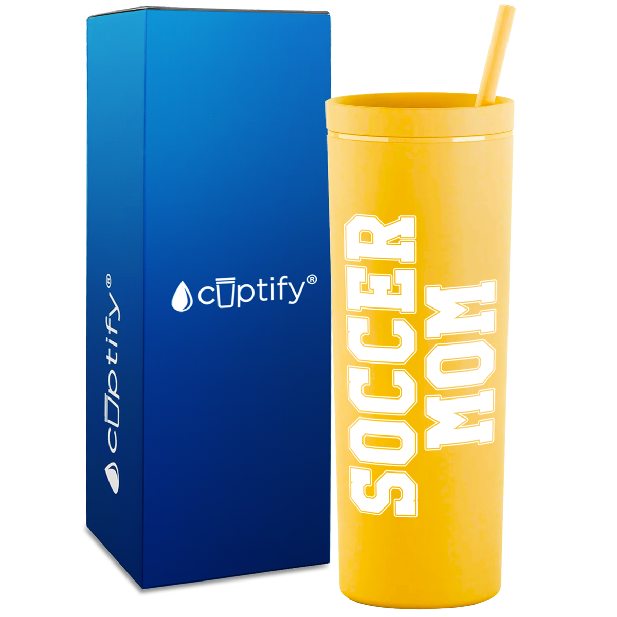 Soccer Mom on 18oz Acrylic Skinny Tumbler