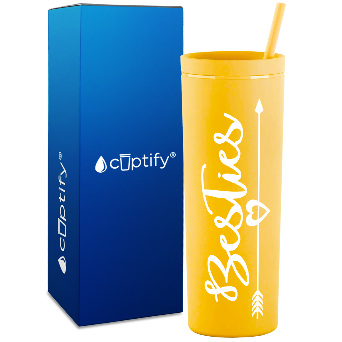 Best Friend Besties on 18oz Acrylic Skinny Tumbler