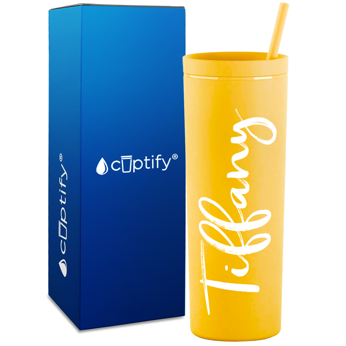 Personalized Tiffany Style on 18oz Acrylic Skinny Tumbler