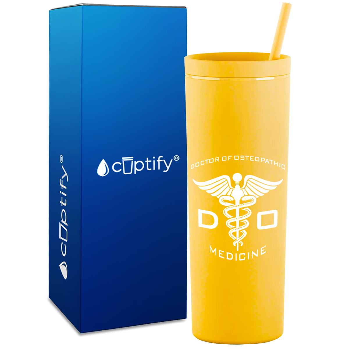 DO Doctor of Osteopathic on 18oz Acrylic Skinny Tumbler