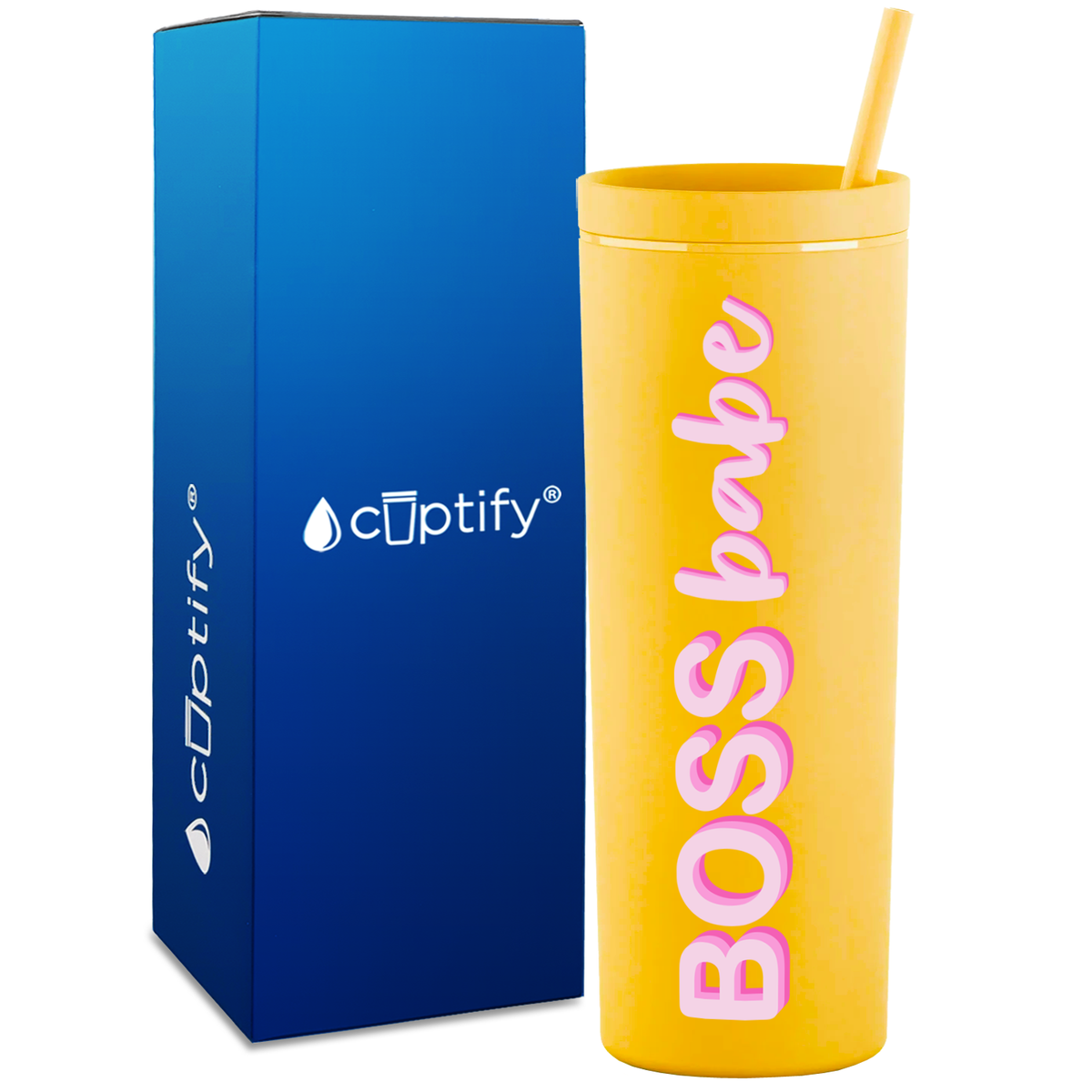 Boss Babe on 18oz Acrylic Skinny Tumbler