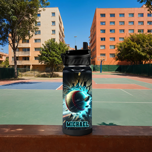 Personalized Baseball Breakthrough with Name 18oz Kids Water Bottle