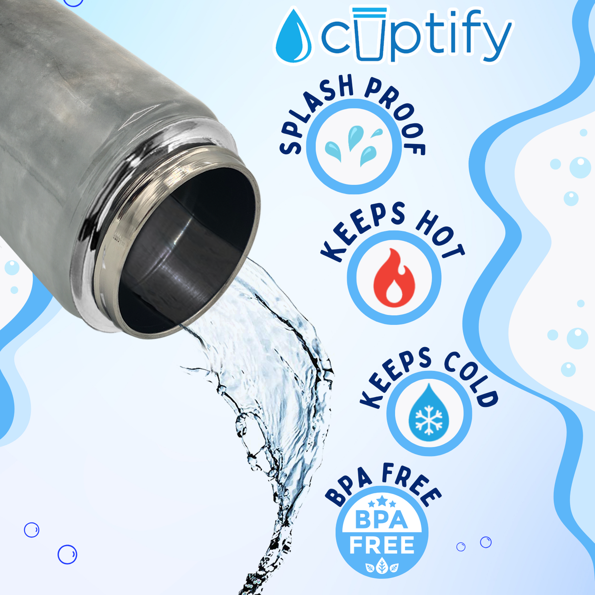 Personalized Basketball Blast with Name 18oz Kids Water Bottle