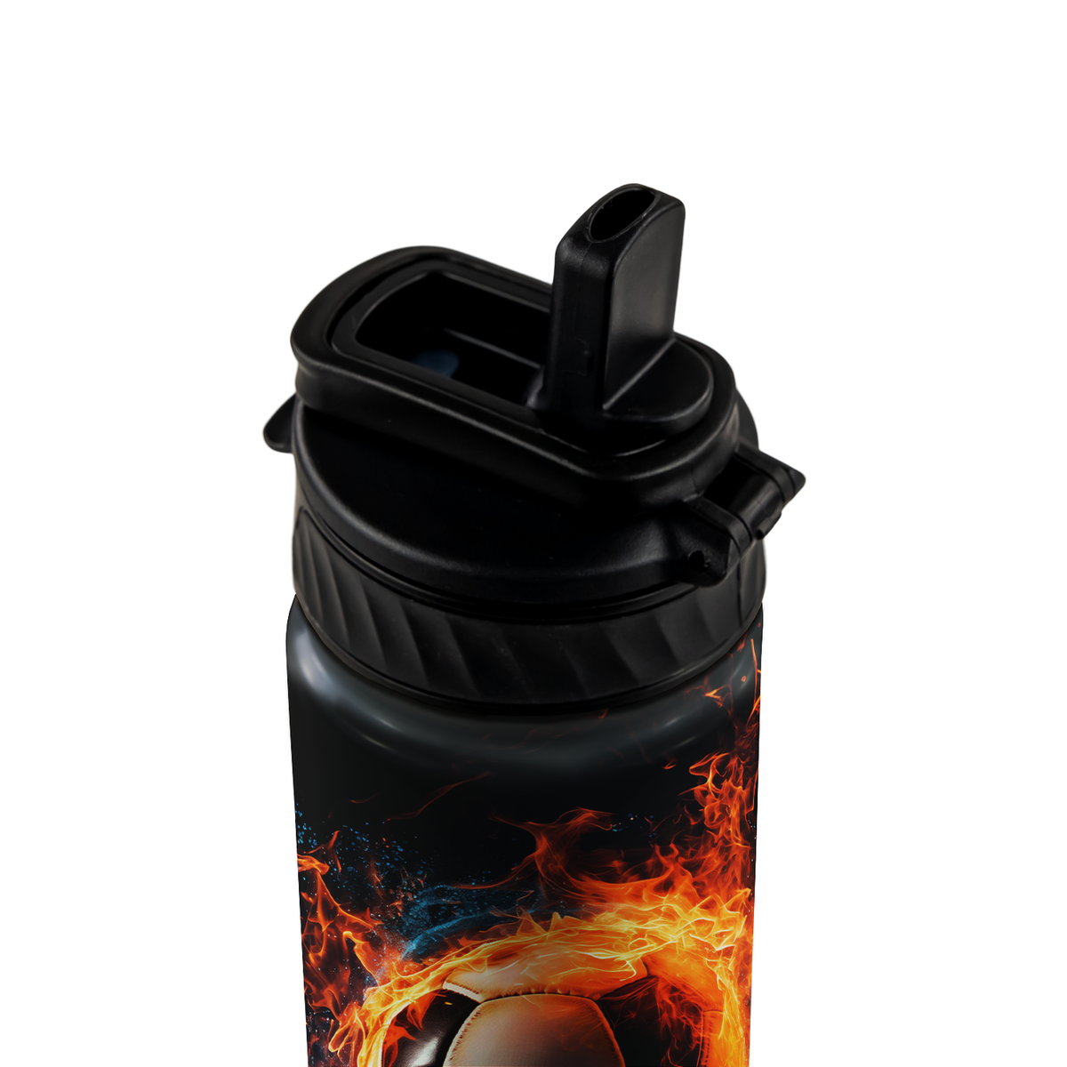 Personalized Soccer Fire and Ice with Name 18oz Kids Water Bottle