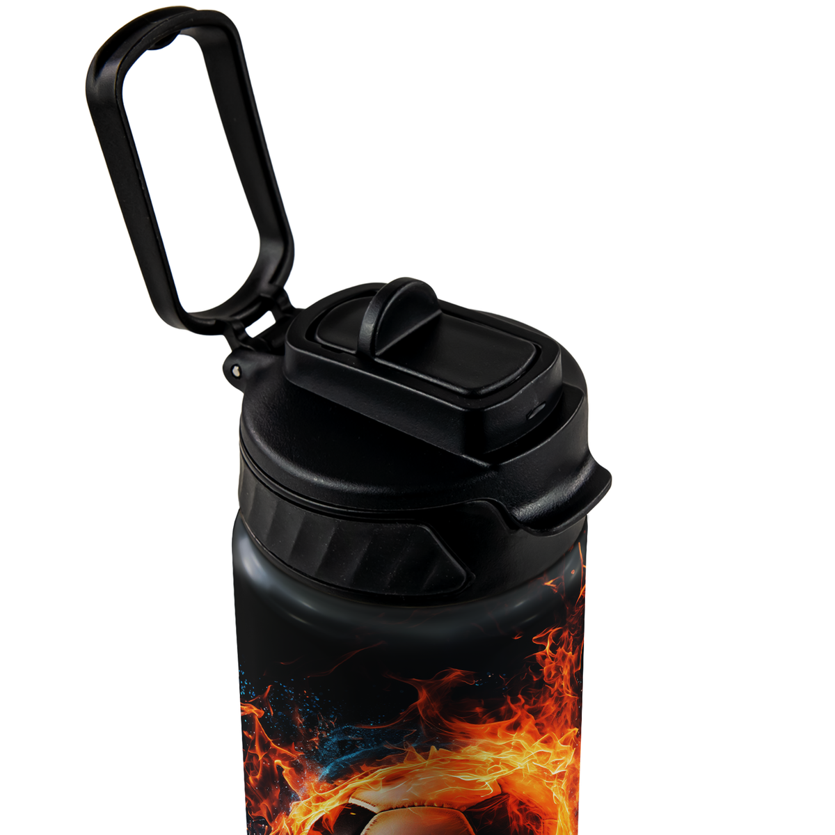 Personalized Soccer Fire and Ice with Name 18oz Kids Water Bottle