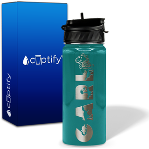 Personalized Dinosaur with Name and Icon on 18oz Wide Mouth Kids Water Bottle