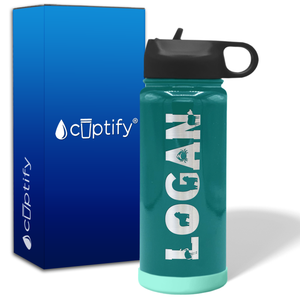 Personalized Water Bottles for Kids with Name on 18oz Wide Mouth